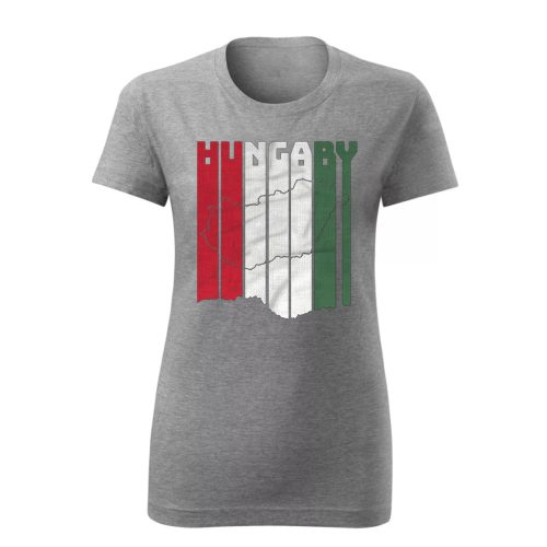  Hungary körvonalas női póló (szürke)