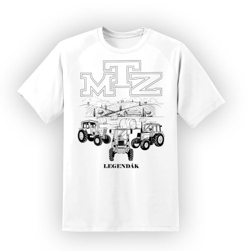 MTZ évszámos körvonalas design zöld póló fekete minta