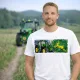 FEHÉR PÓLÓ ZÖLD TRAKTOR MINTÁVAL