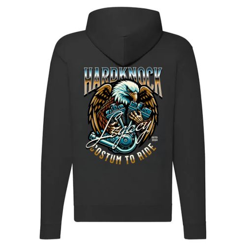 HARDKNOCK MOTOROS FEKETE CIPZÁRAS PULÓVER