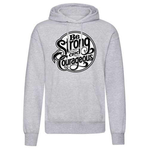 Be Strong…Világosszürke kenguruzsebes pulóver