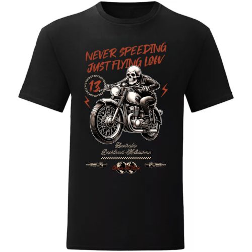 NEVER SPEEDING MOTOROS PÓLÓ FEKETE