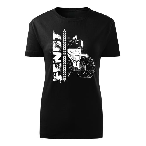 FENDT NEW KÖRVONALAS DESIGN FEKETE PÓLÓ NŐI FEHÉR MINTA