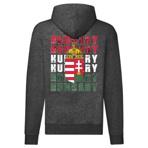 Hungary címer cipzáras pulóver (sötétszürke)