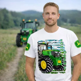 Zöld Traktor FELIRATOS FEHÉR PÓLÓ