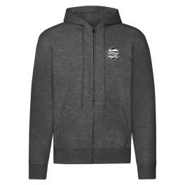 SEAT CIPZÁRAS SÖTÉTSZÜRKE KAPUCNIS PULÓVER