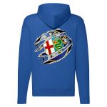 ALFA ROMEO CIPZÁRAS KÉK KAPUCNIS PULÓVER