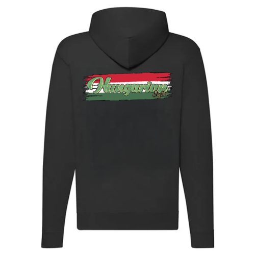 Hungarian style cipzáras pulóver (fekete)