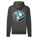 BMW CIPZÁRAS SÖTÉTSZÜRKE KAPUCNIS PULÓVER