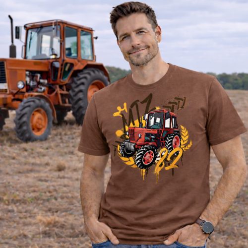 MTZ 82 barna rövid póló új