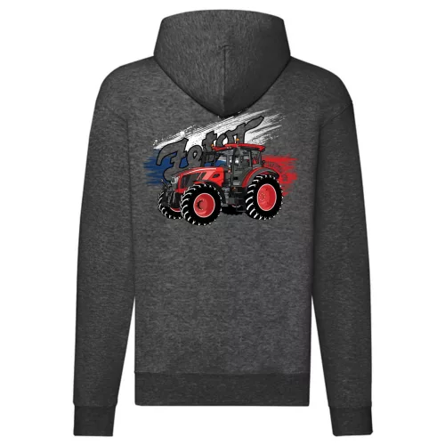 Zetor C. 170 Kapucnis cipzáras pulóver sötétszürke