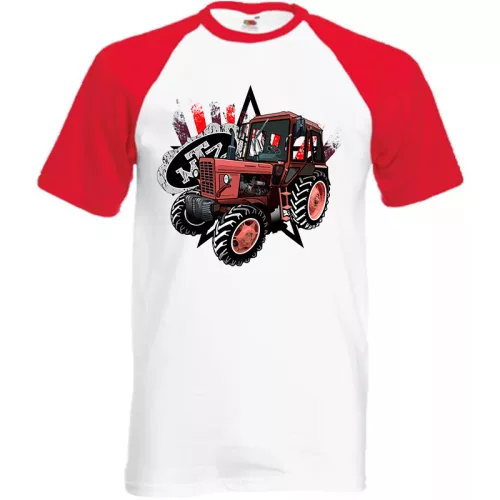 outlet MTZ 82 TRAKTOROS FEHÉR PÓLÓ PIROS UJJAL S-es