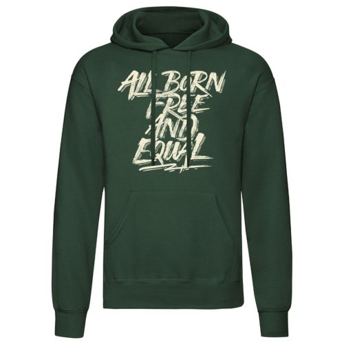 All born free…Zöld kenguruzsebes pulóver