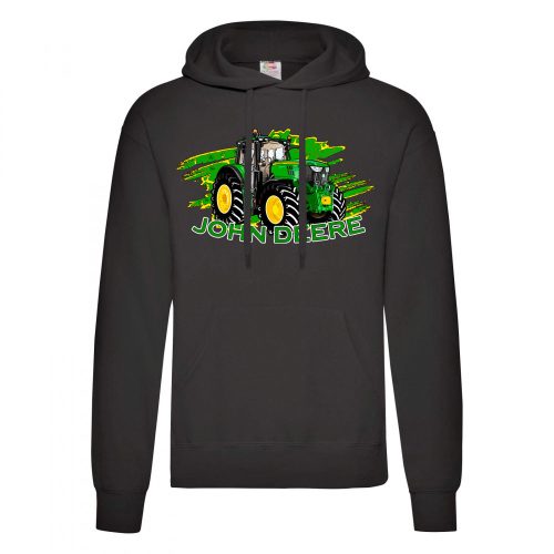 Zöld Traktor 6195 KAPUCNIS PULÓVER FEKETE