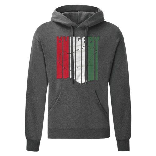 Hungary körvonalas kenguruzsebes pulóver (sötétszürke)