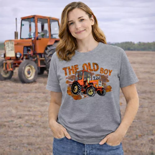 MTZ T25 szürke női traktoros póló