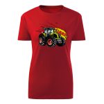 Claas Axion piros traktoros női póló