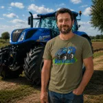 NEW HOLLAND TRAKTOROS Póló Katonazöld