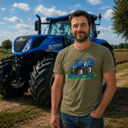 NEW HOLLAND TRAKTOROS Póló Katonazöld