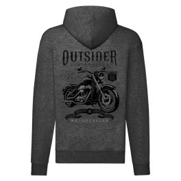 OUTSIDER MOTOROS SZÜRKE CIPZÁRAS PULÓVER