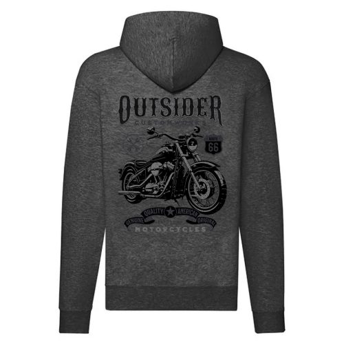 OUTSIDER MOTOROS SZÜRKE CIPZÁRAS PULÓVER