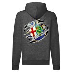 ALFA ROMEO CIPZÁRAS SÖTÉTSZÜRKE KAPUCNIS PULÓVER