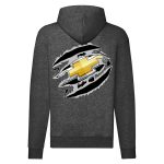 CHEVROLET CIPZÁRAS SÖTÉTSZÜRKE KAPUCNIS PULÓVER