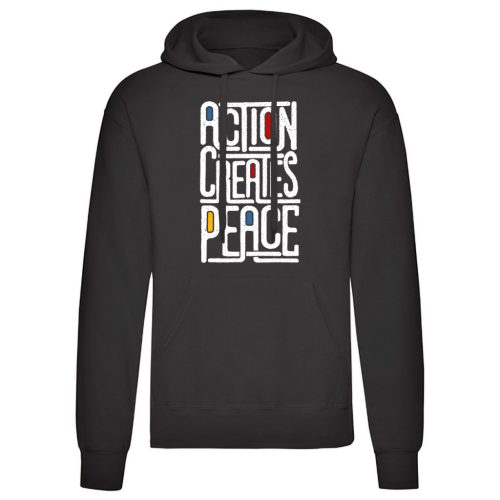 Action, Creates…Fekete kenguruzsebes pulóver