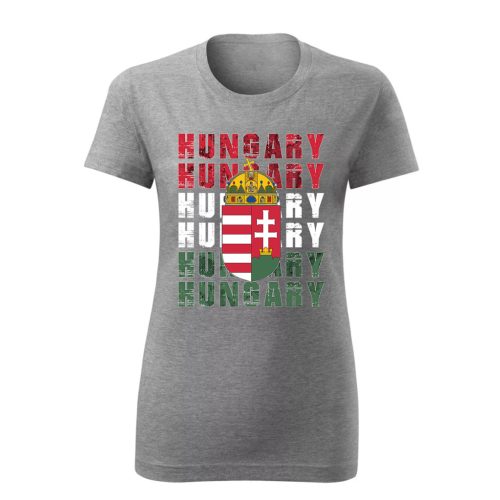  Hungary címer női póló (szürke)