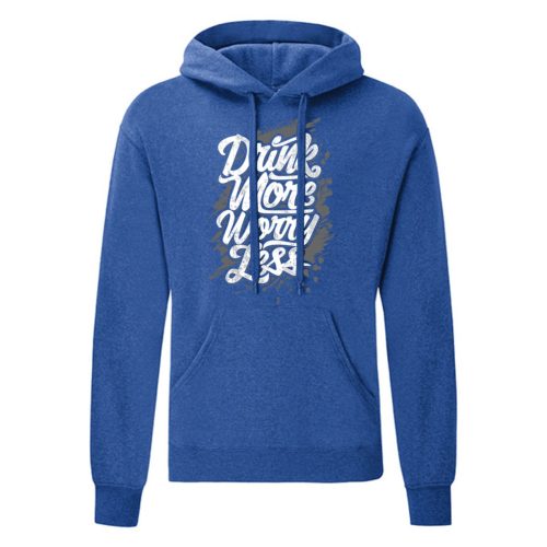 Drink more…Kék kenguruzsebes pulóver