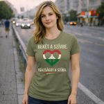 Békét a szívbe női póló (zöld)