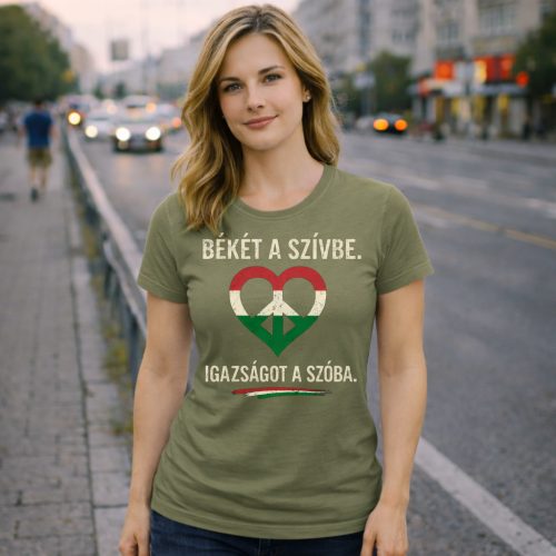 Békét a szívbe női póló (zöld)