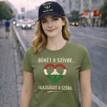 Békét a szívbe női póló (zöld)