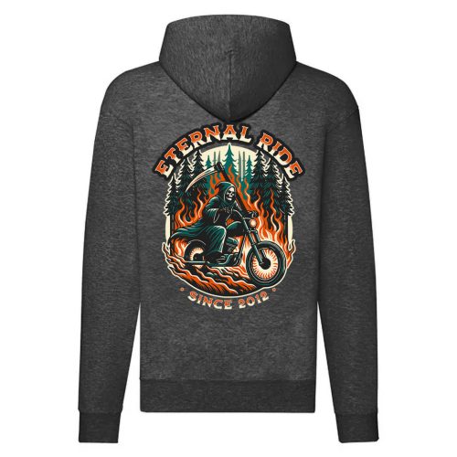 ETERNAL RIDE  MOTOROS CIPZÁRAS PULÓVER SZÜRKE
