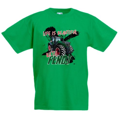 outlet FENDT ANGOL FELIRATOS GYEREK PÓLÓ ZÖLD 152-158-as