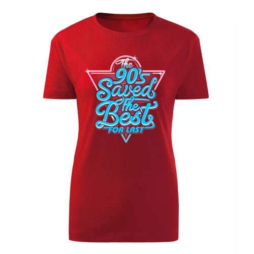 The 90's Saved…Piros női póló