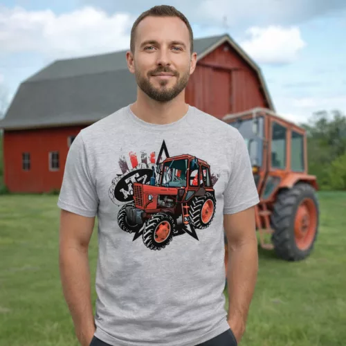 MTZ 82 TRAKTOROS PÓLÓ SZÜRKE