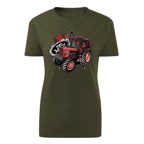 MTZ 82 zöld traktoros női póló