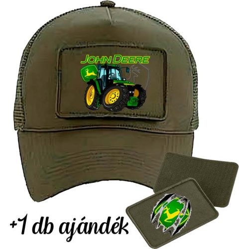 John Deere Katonazöld CSERÉLHETŐ TAPASZOS BASEBALL SAPKA