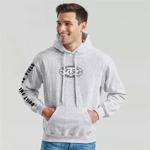 MTZ Style kenguruzsebes pulóver világosszürke színben