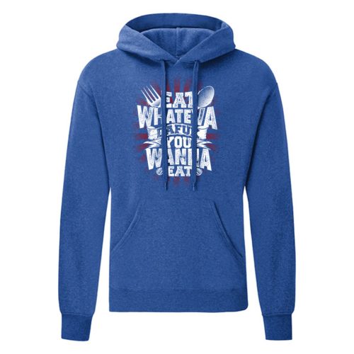 Eat Whateva…Kék kenguruzsebes pulóver 