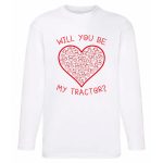 WILL YOU BE MY TRACTOR? FEHÉR HOSSZÚ  UJJÚ PÓLÓ