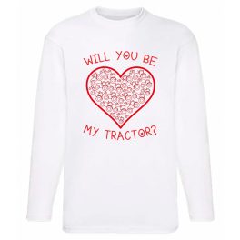 WILL YOU BE MY TRACTOR? FEHÉR HOSSZÚ  UJJÚ PÓLÓ