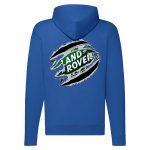 LAND ROVER CIPZÁRAS KÉK KAPUCNIS PULÓVER