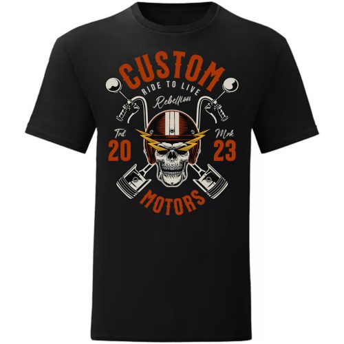 CUSTOM MOTOROS PÓLÓ FEKETE