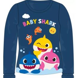   Baby Shark gyerek hosszú ujjú póló kék 92-110-116-os méret