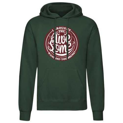 I Brought the…Zöld kenguruzsebes pulóver