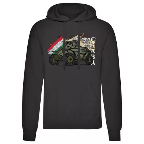 Csaba Light Tank kenguruzsebes pulóver (fekete)