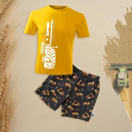   Steiger körvonalas sárga gyerek rövidujjú és rövidnadrág szett