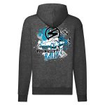  RALLY TRABANT SZÜRKE  CIPZÁRAS KAPUCNIS PULÓVER